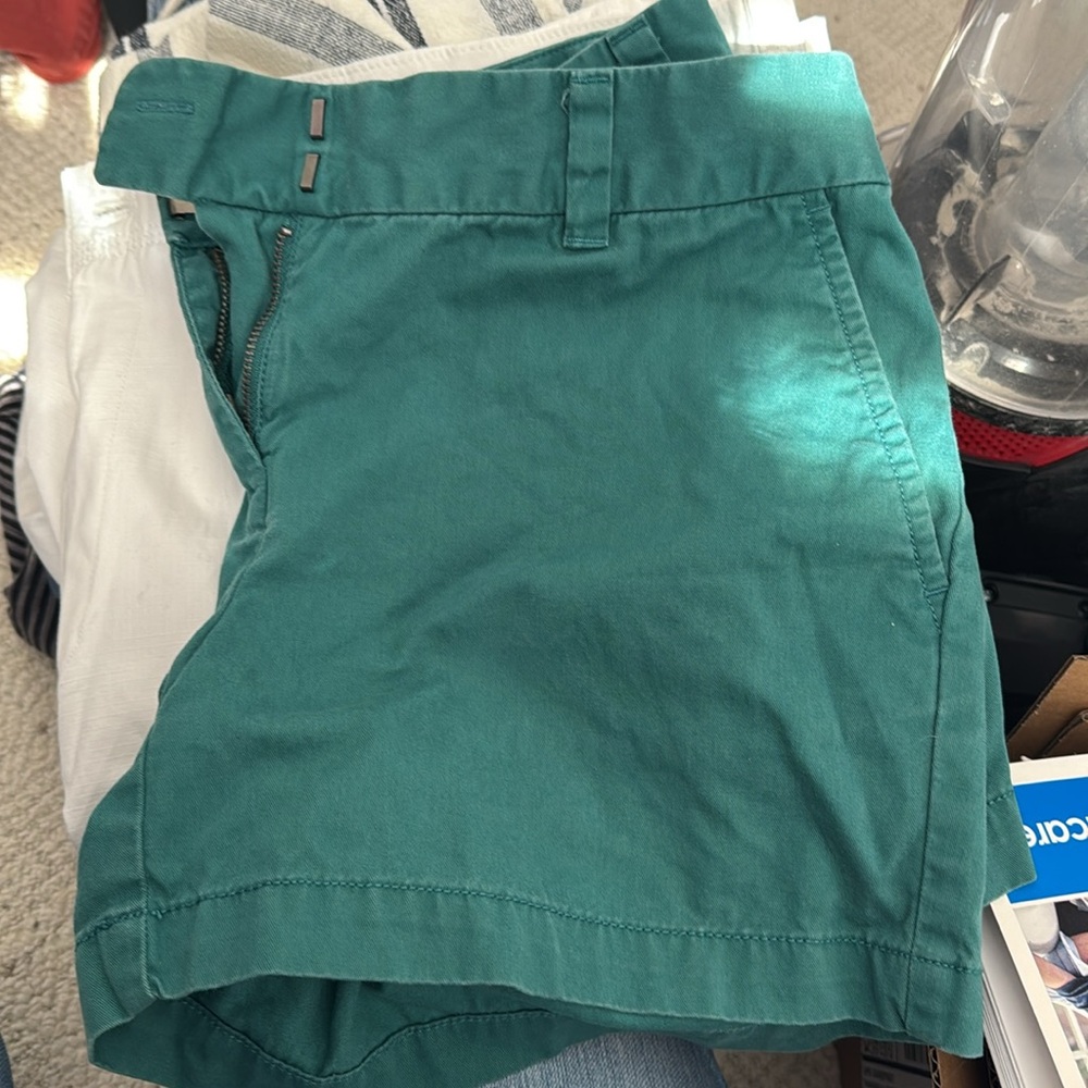 LOFT Teal Green Casual Cotton Shorts